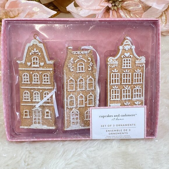 Cupcakes & Cashmere Gingerbread House Ornaments Set Of 6 Christmas Tree New - Picture 3 of 5